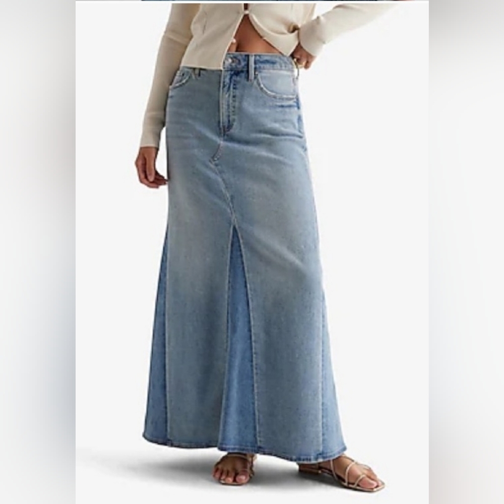 express maxi mermaid Jean skirt NWT SIZE 2